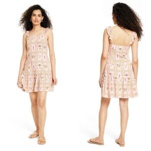 Dainty Floral Tile Print Flutter
Sleeve Mini Dress - Agua Bendita x Target